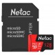 Карта памяти MicroSD, Netac P500 Extreme Pro 128GB 100MB/s Class 10, + SD Adapter