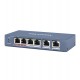 Коммутатор  4 port 10/100 Hikvision DS-3E0106HP-E, PoE 60W, desktop