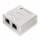 Net Socket Розетка сетевая Cablexpert, NAS214, RJ-45, экранированный, 2 разъём