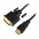 Кабель DVI-D to HDMI, m/m, Gembird CC-HDMI-DVI-10MC, 18+1pin/HDMI, 10м