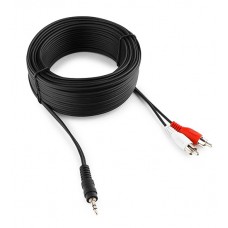 Кабель Audio, 3.5mm/m - 2xRCA/m, Cablexpert CCA-458-15M, 15m, black