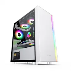 Компьютерный корпус PCCooler LM300W ARGB WH mATX/ITX USB3.0, 2xUSB2.0 White