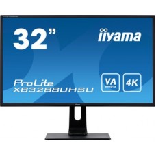 Монитор IIYAMA XB3288UHSU-B1, 31.5'' [16:9] 3840x2160(UHD 4K) VA, nonGLARE, 300cd/m2, H178°/V178°, 3000:1, 80M:1, 1.07B, 3ms, DVI, 2xHDMI, DP, USB-Hub, Height adj, Tilt, Swivel, Speakers, Audio out, 3Y, Black