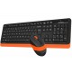 Клавиатура+мышь A4tech Fstyler FG1010-ORANGE, 105 клав., FN12 Multim., 2000 DPI, беспроводная 2,4G