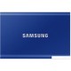 Внешний SSD диск 2000Gb Samsung T7 USB 3.2 Gen.2 (10 Гбит/c) AES 256 Синий, MU-PC2T0H/WW