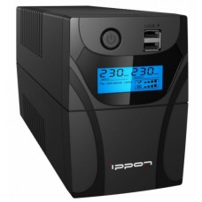 ИБП Ippon Back Power Pro II 700, 700VA, 420ВТ, AVR 162-290В, 4хС13, управление по USB, RJ-45, LCD, без кабелей