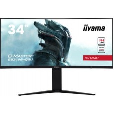 Монитор LCD IIYAMA GB3466WQSU-B1 34'' [21:9] 3440x1440(UWQHD) VA, Curved, nonGLARE, 400cd/m2, H178°/V178°, 3000:1, 80M:1, 16.7M, 1ms, VGA, 2xHDMI, 2xDP, USB-Hub, Height adj, Pivot, Tilt, Swivel, Speakers, 3Y, Black (GB3466WQSU-B1)