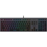 Клавиатура A4tech Fstyler FX60H-Neon-LED <USB, SLIM, USB-HUB*2, серый корпус, цветная подсветка>