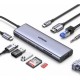 Конвертер Ugreen CM498 USB-C в 3 * USB 3.0 A/HDMI/VGA/RJ45/SD/TF/AUX3.5mm/PD/15601