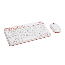 Комплект беспроводной Logitech MK240 Nano White/Red (клавиатура+мышь) (920-008212)