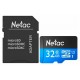 Карта памяти MicroSD, Netac P500 Standart 32GB 90MB/s Class 10, + SD Adapter