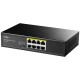 Коммутатор PoE+ GbE  8-портовый CUDY GS1008PT <8-Port Gigabit PoE+ Switch 120W, 8-Port 10/100/1000 BASE-T Gigabit ports, 120 watts total PoE budget, 60 watts for port #1~#2, 802.3at/af , VLAN mode support for port #1 ~ #6, Extend mode support for port 