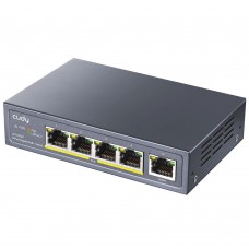 Коммутатор PoE+ GbE  5-портовый CUDY GS1005P <5-Port 10/100/1000M PoE+ Switch 60W, 5 10/100/1000M ports with 4POE+ Ports Unmanaged Switch with UL power adapter IEEE802.3af / IEEE802.3at, 60W External>