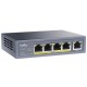 Коммутатор PoE+ GbE  5-портовый CUDY GS1005P <5-Port 10/100/1000M PoE+ Switch 60W, 5 10/100/1000M ports with 4POE+ Ports Unmanaged Switch with UL power adapter IEEE802.3af / IEEE802.3at, 60W External>