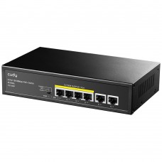 Коммутатор PoE+  6-портовый CUDY FS1006P <6 RJ-45 10/100M PSE ports with 4 POE Ports Unmanaged Desktop Switch, support 4-port IEEE 802.3at PoE+ (Port-1 to Port-4), Supports PoE power up to 30W for each PoE port, CCTV Mode (Transmit distance up to 250m 