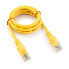 Патч-корд Cablexpert PP12-1M/Y, желтый, Cable Patch cord UTP 5e-Cat 1 m