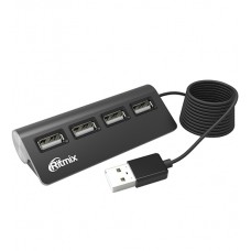 Концентратор USB Ritmix CR-2400, черный, Hub 4 port, USB 2.0, black